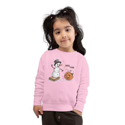 “Make Room” Fall-to-Winter Humorous Toddler Sweatshirt – Cozy Kids Crewneck