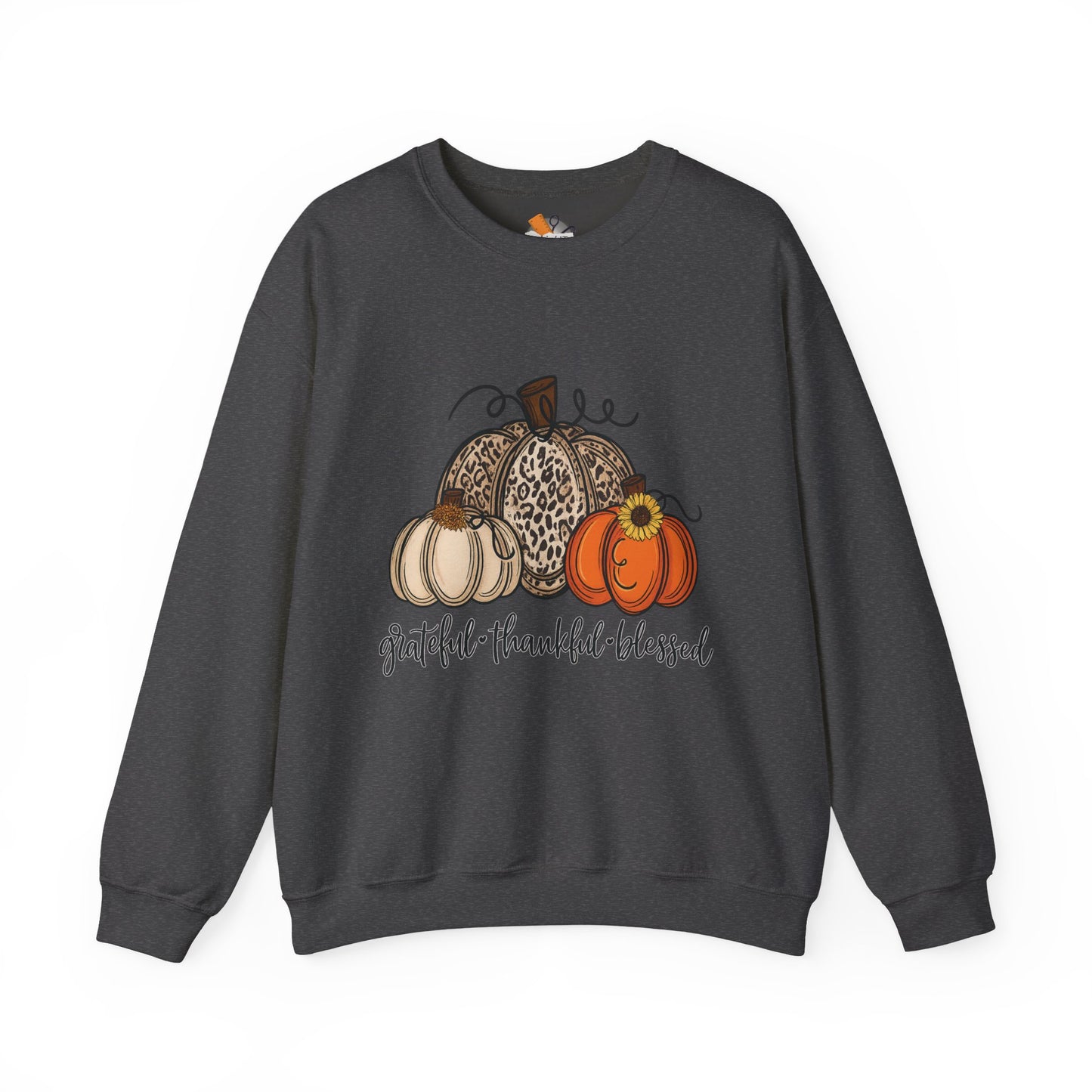 Grateful Thankful Blessed Crewneck Sweatshirt – Fall Faith & Pumpkin Season Pullover (10 Colors)