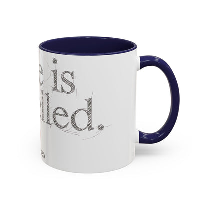 “Love Is Cancelled” Accent Mug | Personalized EST. Date Anti-Valentine Coffee Mug