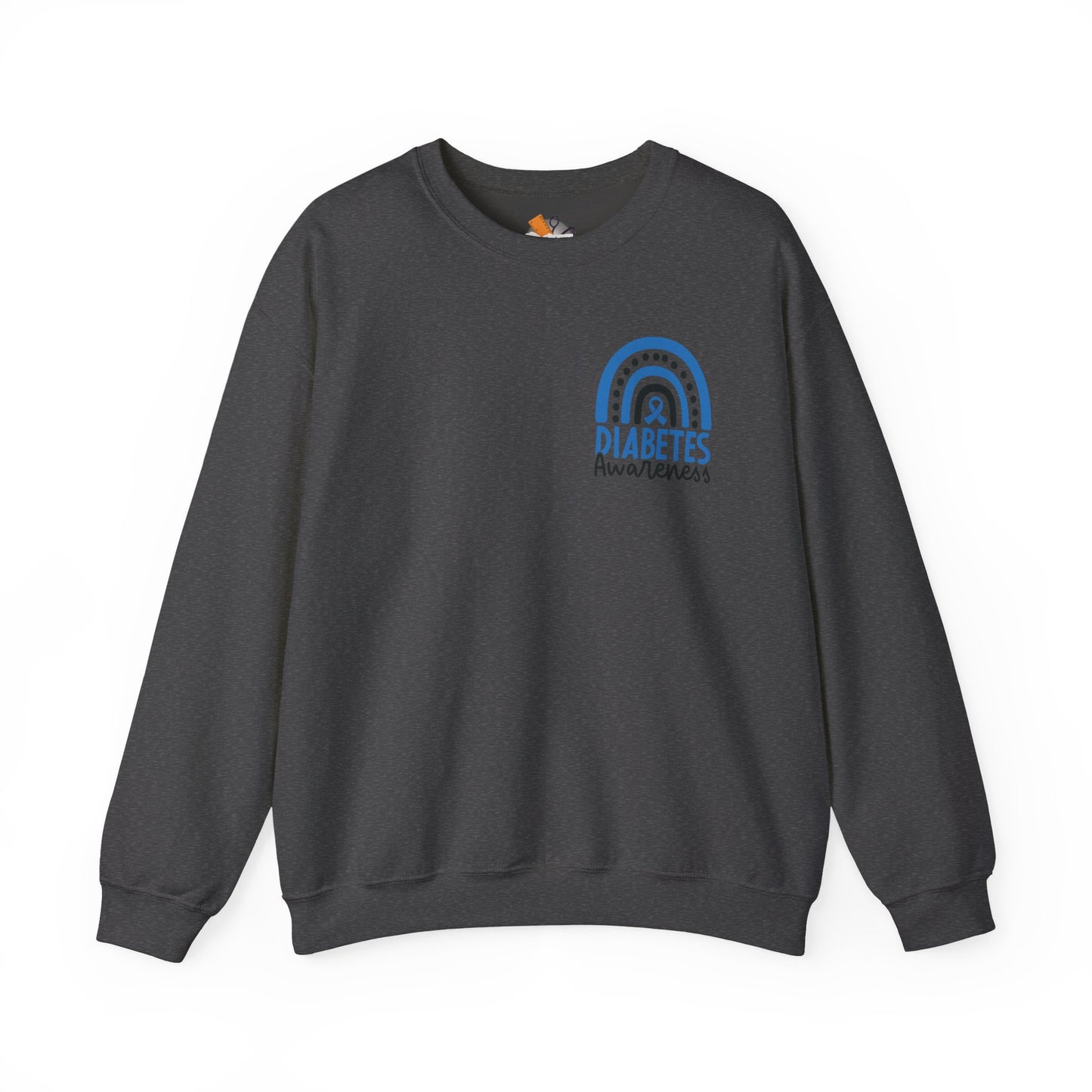 Diabetes Awareness Crewneck Sweatshirt | Blue Ribbon Graffiti Design (9 Colors)