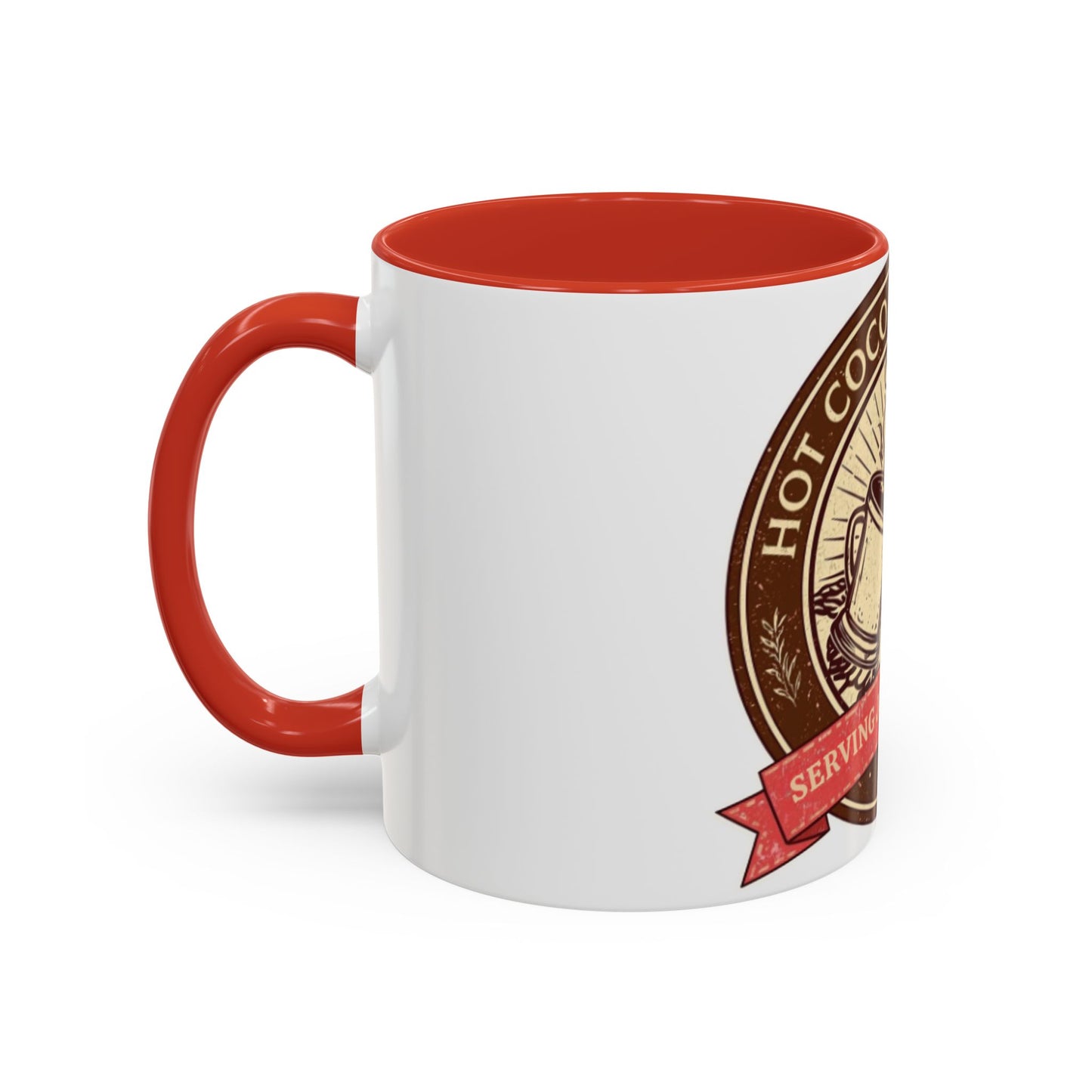 Hot Cocoa Social Club Accent Mug | Vintage Holiday Coffee Cup (11oz & 15oz, Multiple Colors)