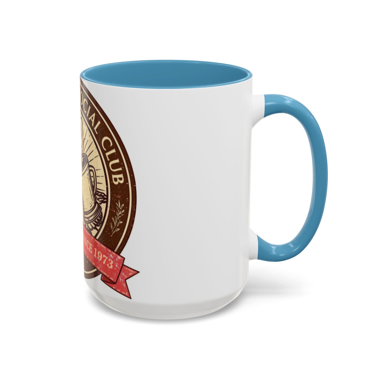 Hot Cocoa Social Club Accent Mug | Vintage Holiday Coffee Cup (11oz & 15oz, Multiple Colors)
