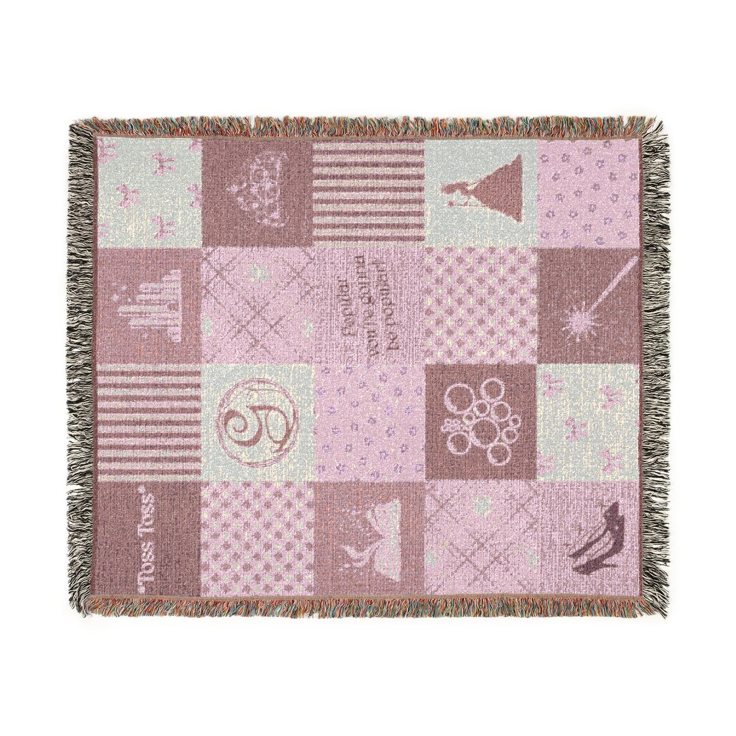 Glinda-Inspired Woven Blanket | Wicked Themed “Toss Toss” Pink Throw in 3 Sizes (51"x37", 60"x50", 80"x60")