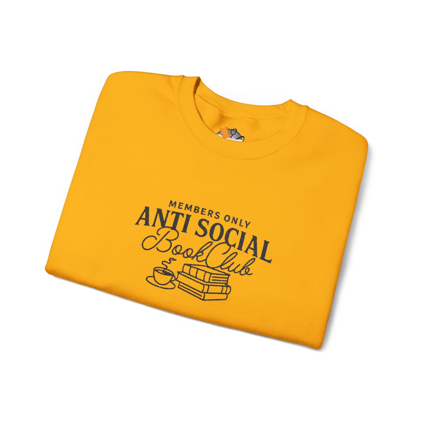 “Members Only Anti Social Book Club” Embroidered Crewneck