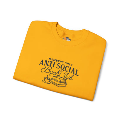 “Members Only Anti Social Book Club” Embroidered Crewneck