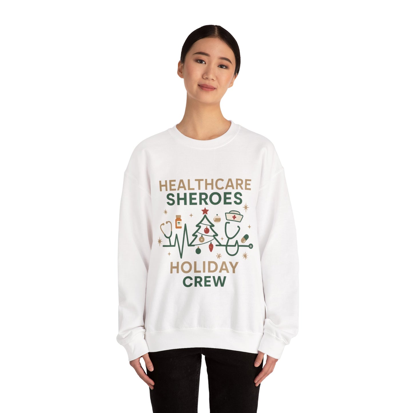 Healthcare Sheroes Holiday Crewneck Sweatshirt | Christmas Nurse & Medical Staff Gift (10 Colors)