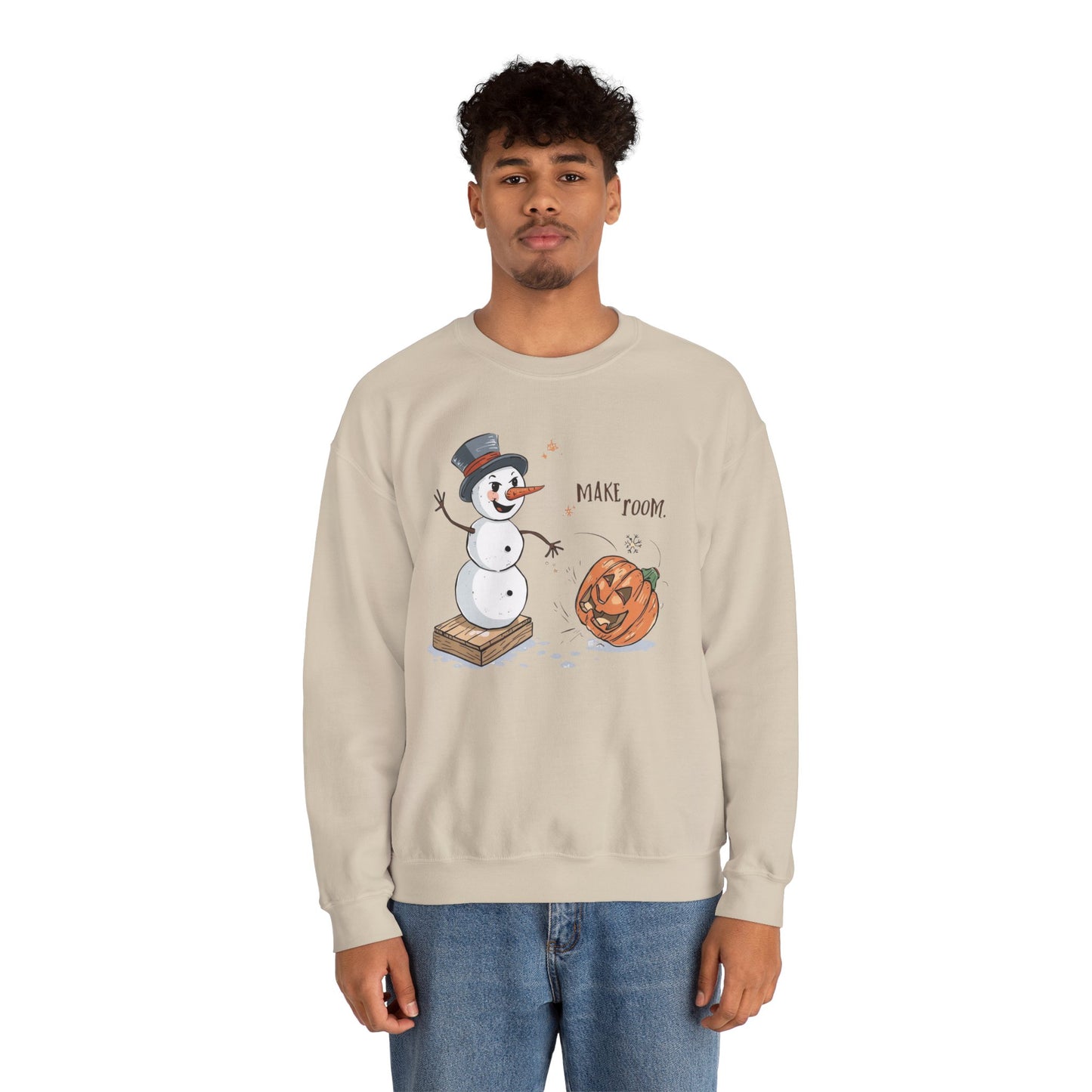 “Make Room” Fall-to-Winter Humorous Unisex Adult Crewneck