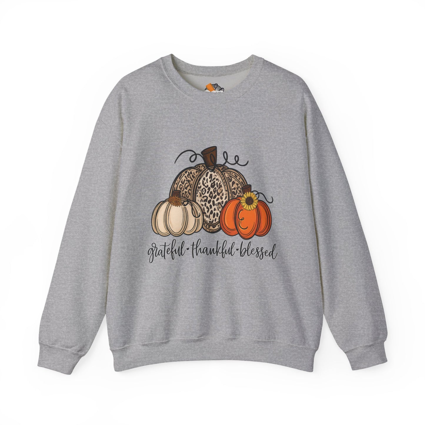 Grateful Thankful Blessed Crewneck Sweatshirt – Fall Faith & Pumpkin Season Pullover (10 Colors)