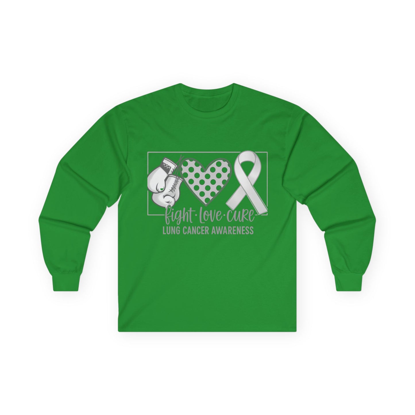 Fight Love Cure Lung Cancer Awareness Long Sleeve Shirt | Unisex Graphic Tee