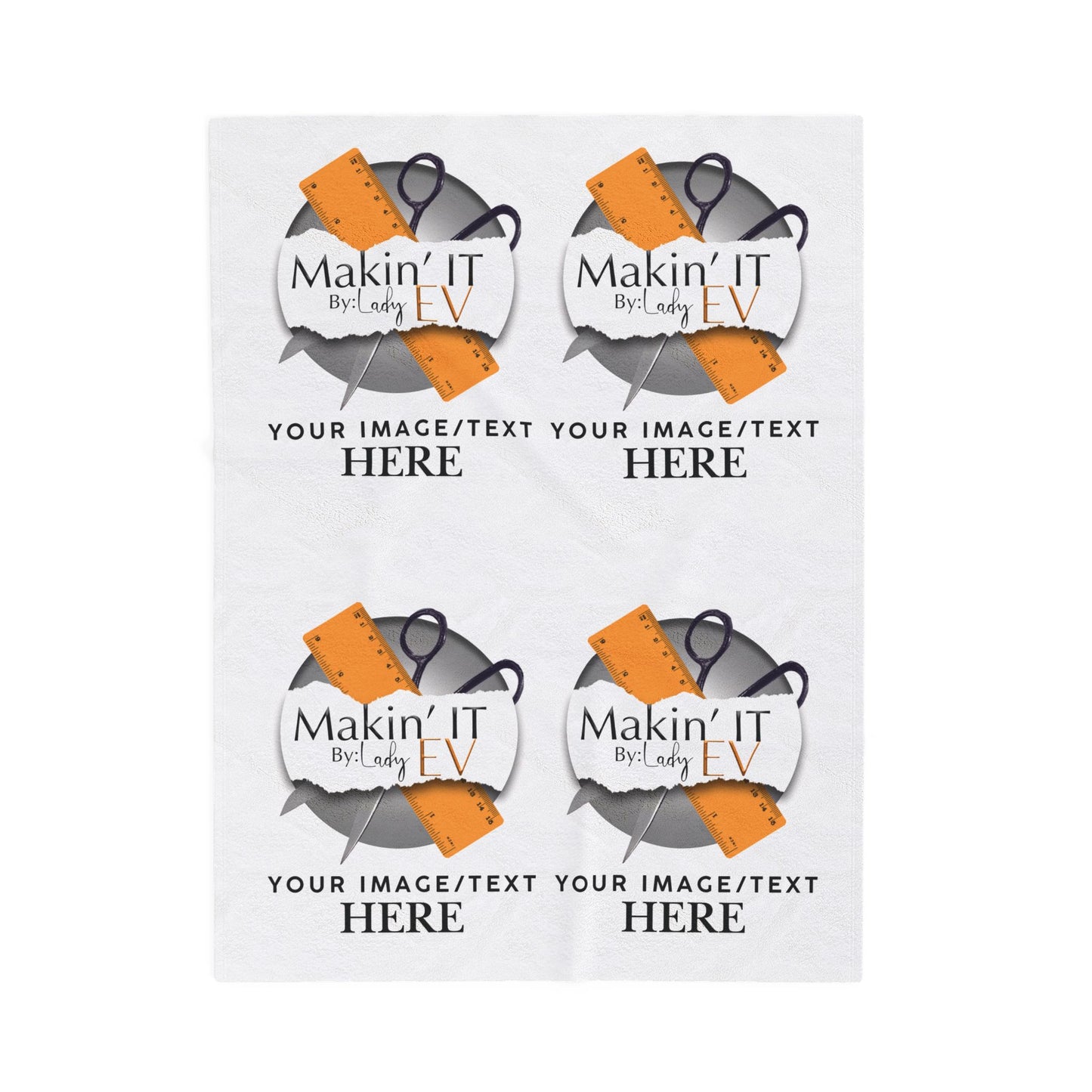 Custom Velveteen Plush Blanket – Personalized 4-Photo Throw