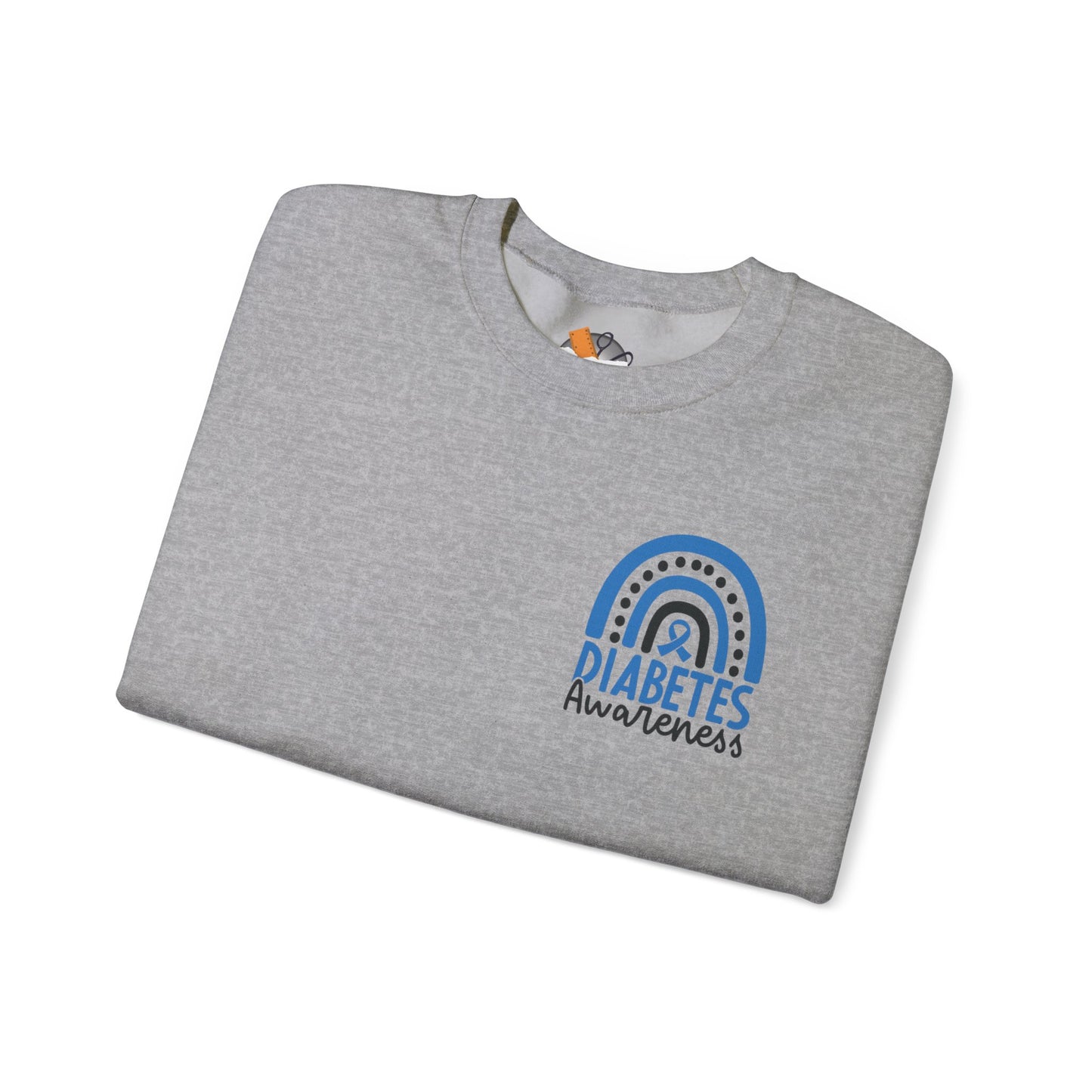 Diabetes Awareness Crewneck Sweatshirt | Blue Ribbon Graffiti Design (9 Colors)