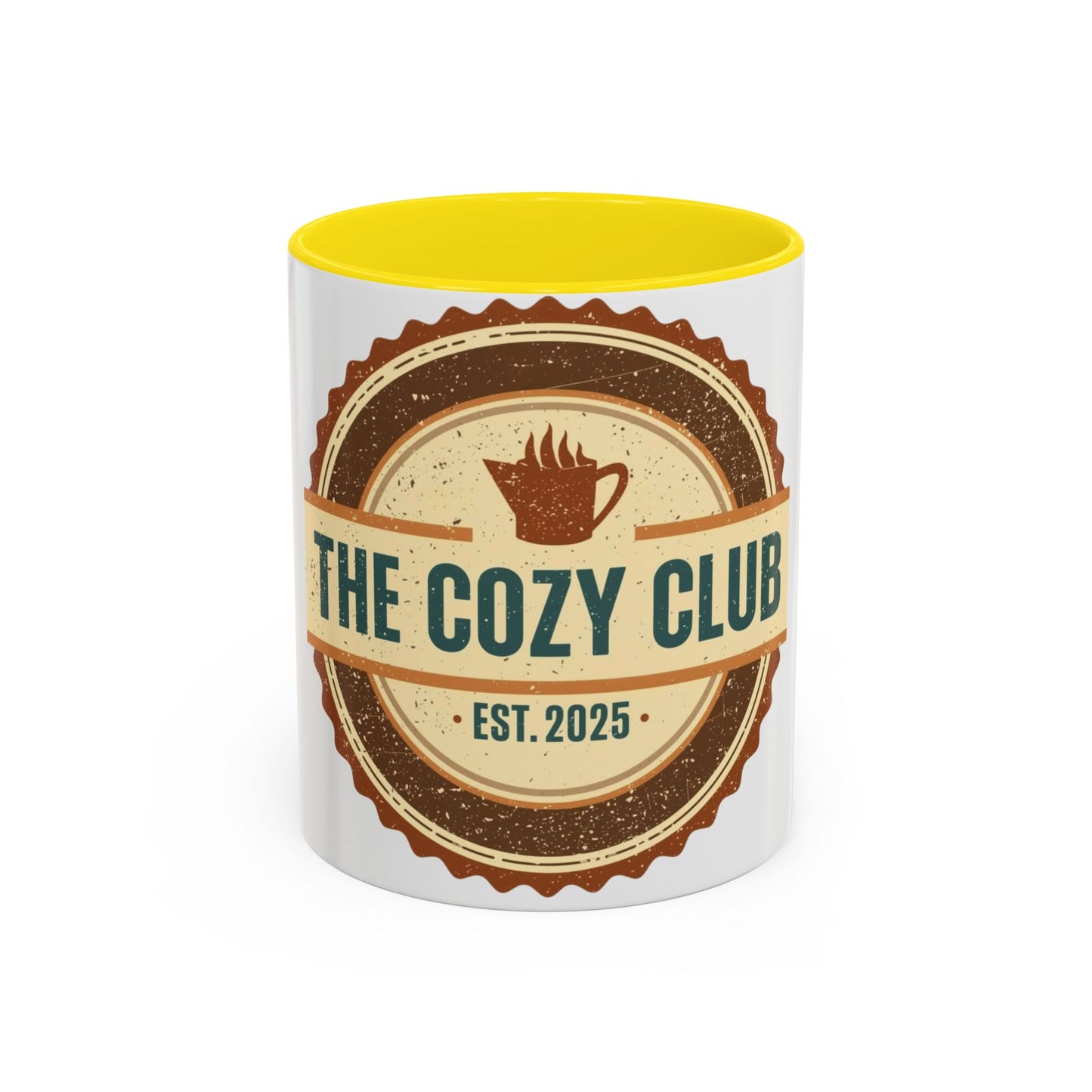 The Cozy Club Accent Mug | 11oz & 15oz Coffee Cup for Comfort Seekers (Multiple Colors)