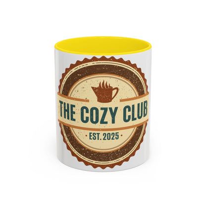 The Cozy Club Accent Mug | 11oz & 15oz Coffee Cup for Comfort Seekers (Multiple Colors)