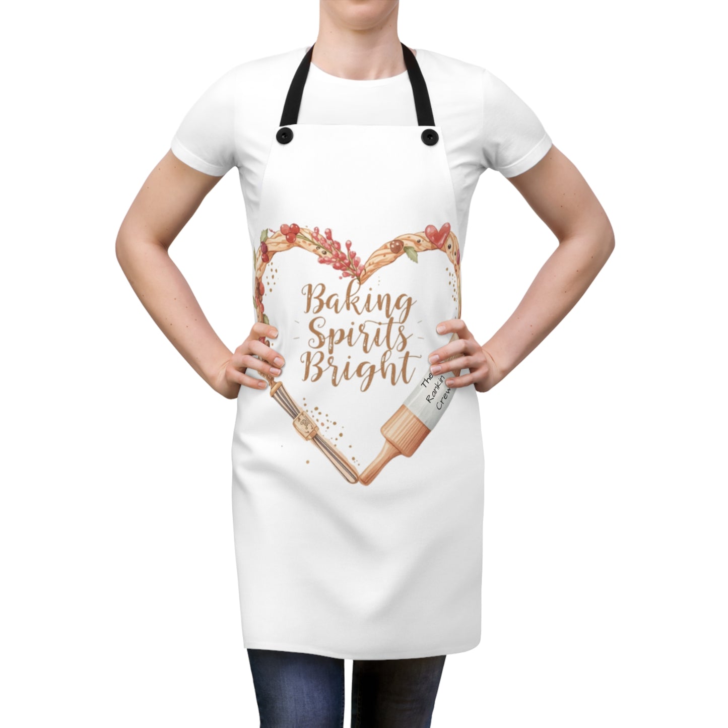 Baking Spirits Bright Christmas Apron | Personalized Holiday Baking Gift for Home Bakers & Chefs