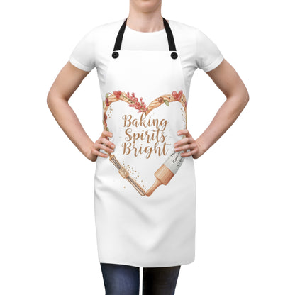 Baking Spirits Bright Christmas Apron | Personalized Holiday Baking Gift for Home Bakers & Chefs