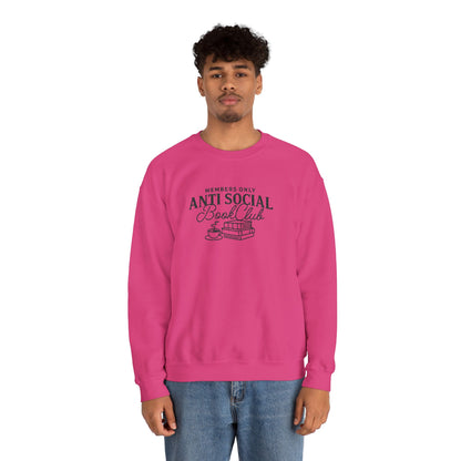 “Members Only Anti Social Book Club” Embroidered Crewneck