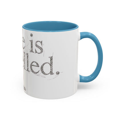 “Love Is Cancelled” Accent Mug | Personalized EST. Date Anti-Valentine Coffee Mug