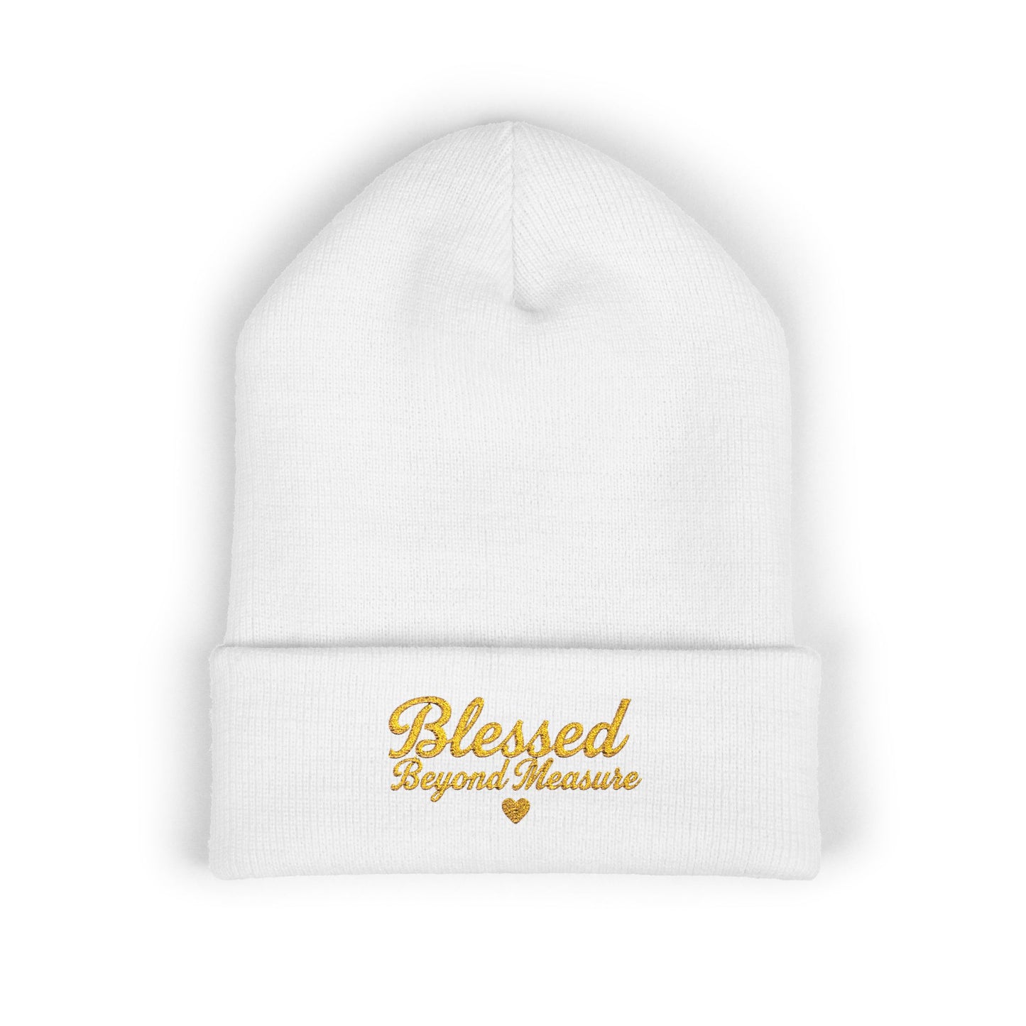Blessed Beyond Measure Embroidered Beanie – Faith-Inspired Knit Hat (9 Color Options)