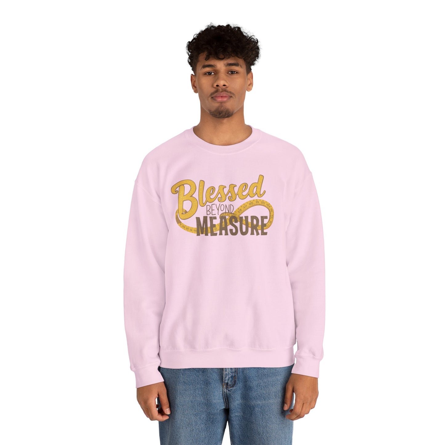 Blessed Beyond Measure Crewneck Sweatshirt – Cozy Faith & Gratitude Sweater (9 Color Options)