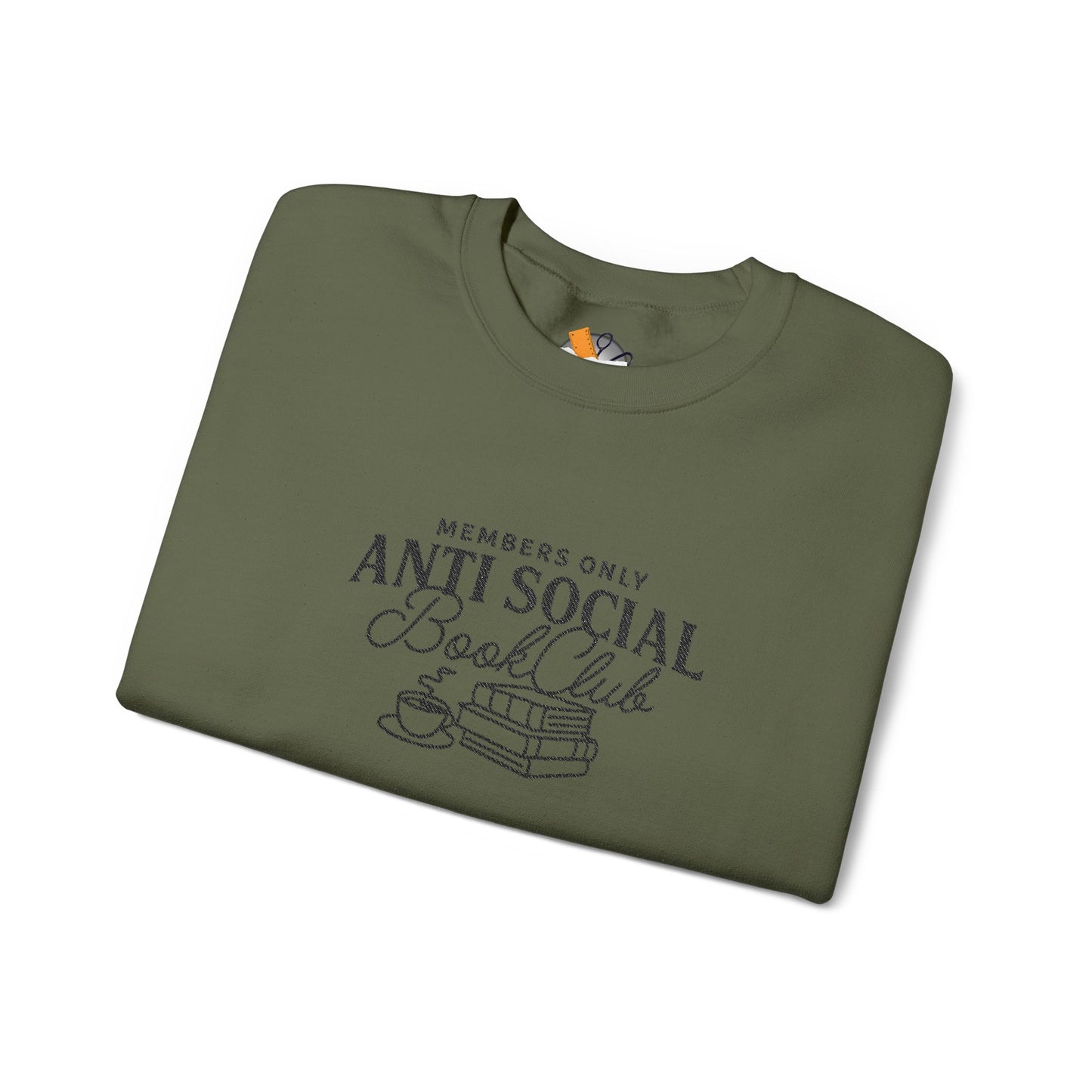 “Members Only Anti Social Book Club” Embroidered Crewneck