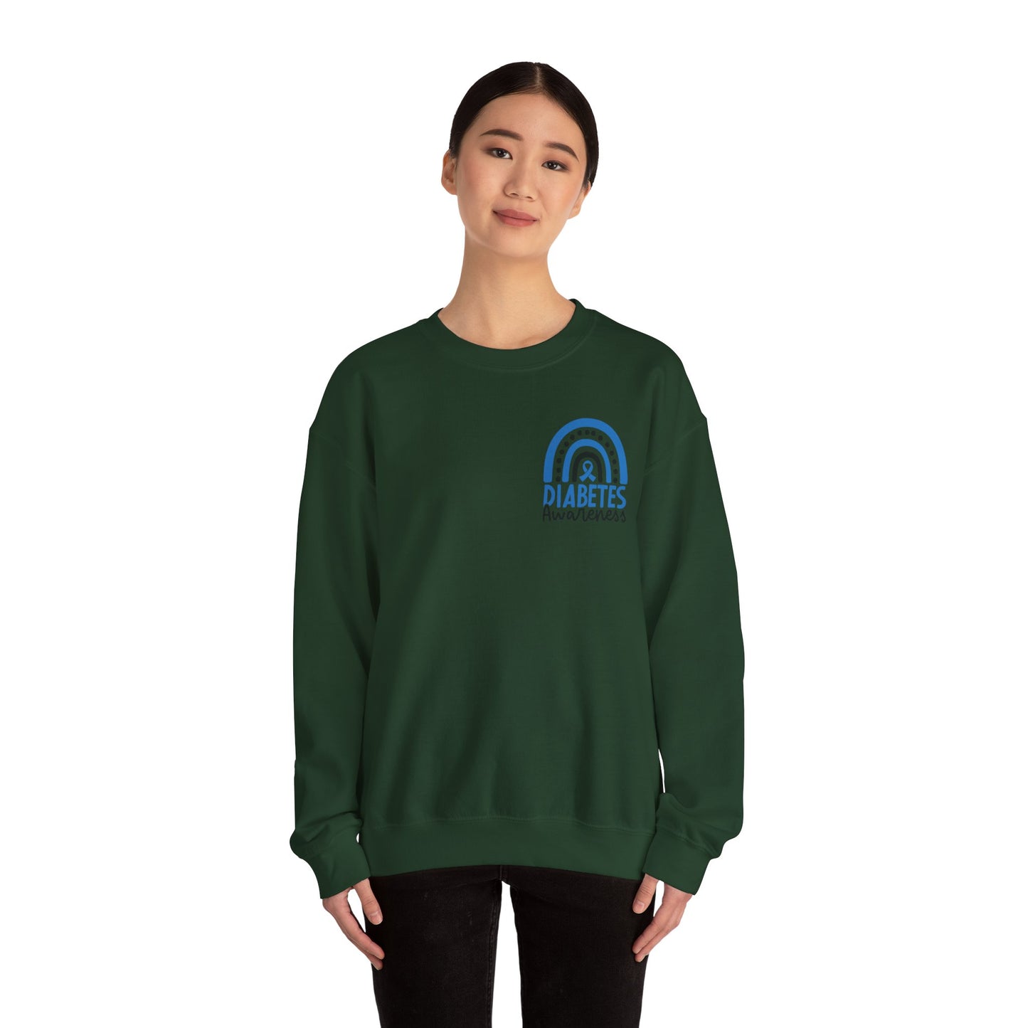 Diabetes Awareness Crewneck Sweatshirt | Blue Ribbon Graffiti Design (9 Colors)
