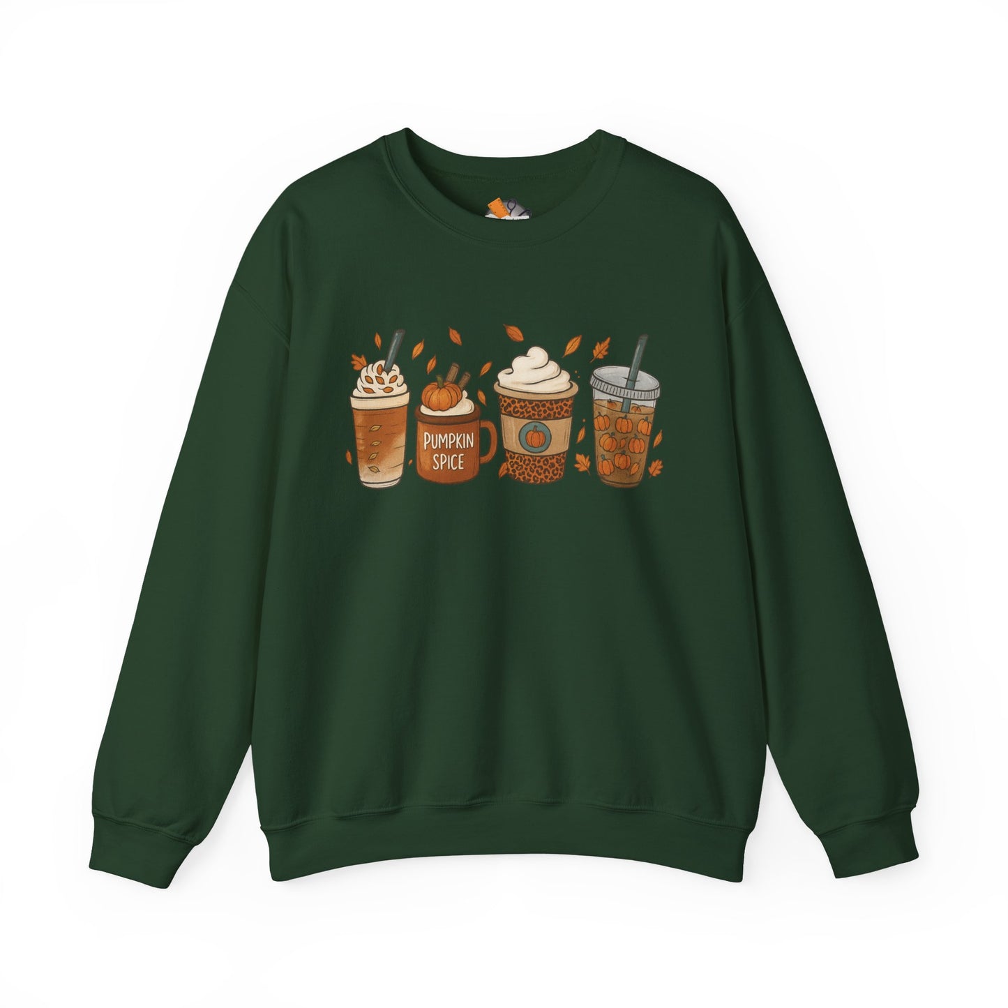 Pumpkin Spice Crewneck Sweatshirt – Cozy Fall Coffee Lover Pullover (10 Colors)