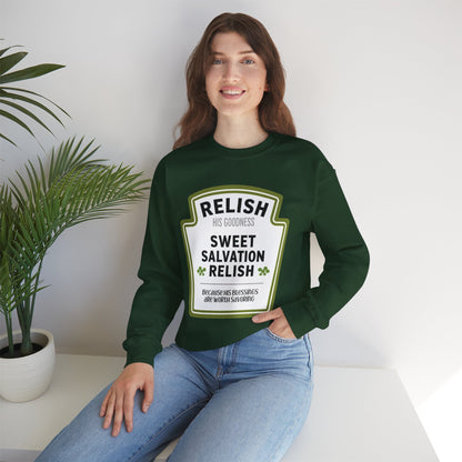Relish His Goodness Crewneck Sweatshirt | Faith-Inspired Apparel