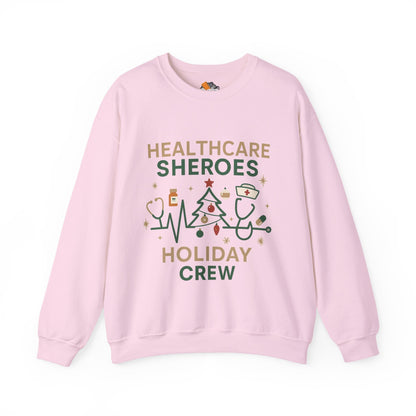 Healthcare Sheroes Holiday Crewneck Sweatshirt | Christmas Nurse & Medical Staff Gift (10 Colors)