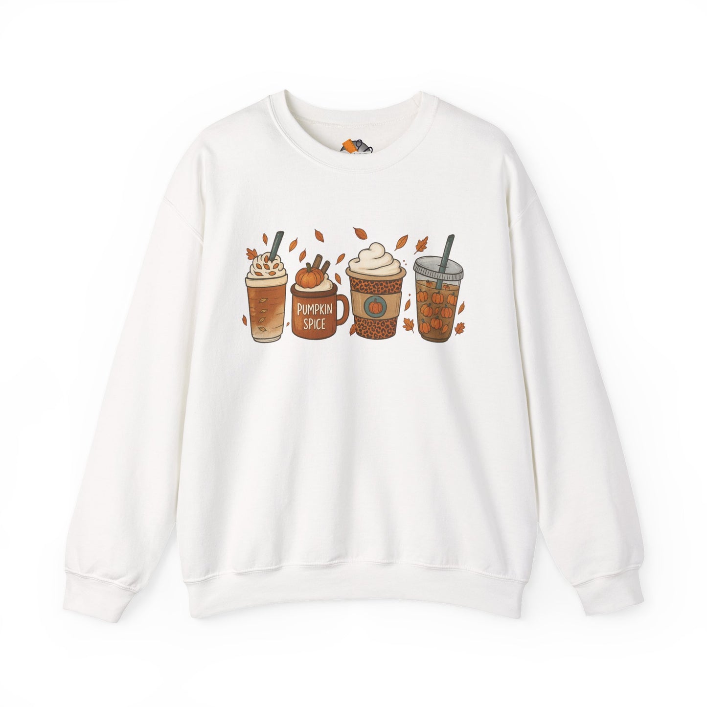 Pumpkin Spice Crewneck Sweatshirt – Cozy Fall Coffee Lover Pullover (10 Colors)