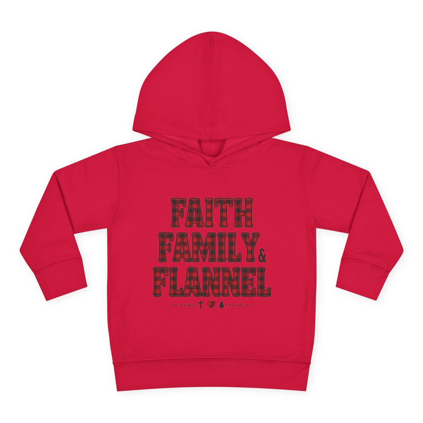 Faith, Family & Flannel Toddler Hoodie | Cozy Christian Fall & Holiday Sweatshirt (15 Colors)
