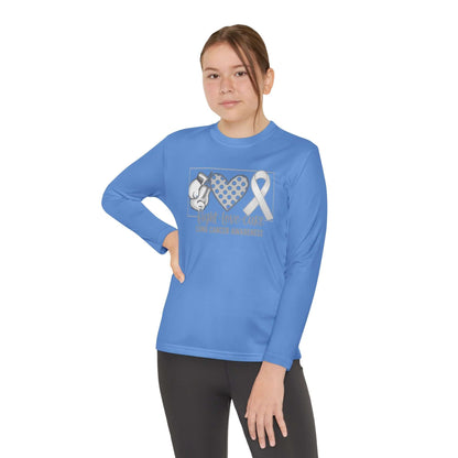 Fight Love Cure Lung Cancer Awareness Youth Long Sleeve Shirt | Kids Awareness Tee