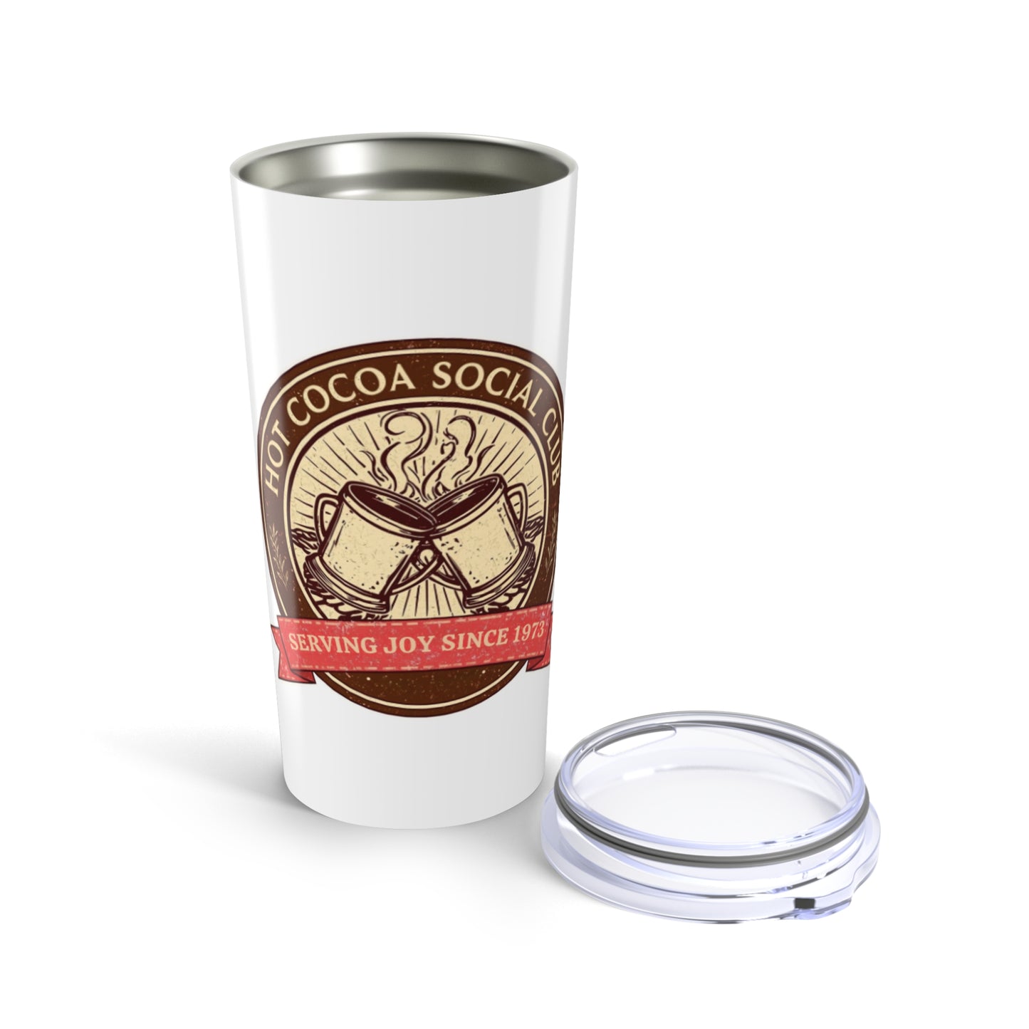 Hot Cocoa Social Club Tumbler | Vintage Holiday Travel Mug | Cozy Christmas Gift for Cocoa & Coffee Lovers