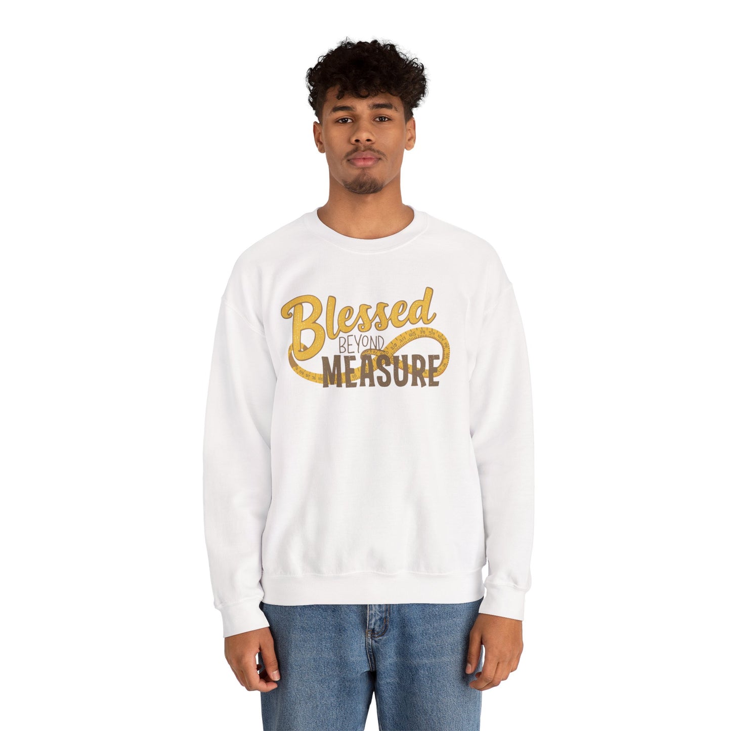 Blessed Beyond Measure Crewneck Sweatshirt – Cozy Faith & Gratitude Sweater (9 Color Options)