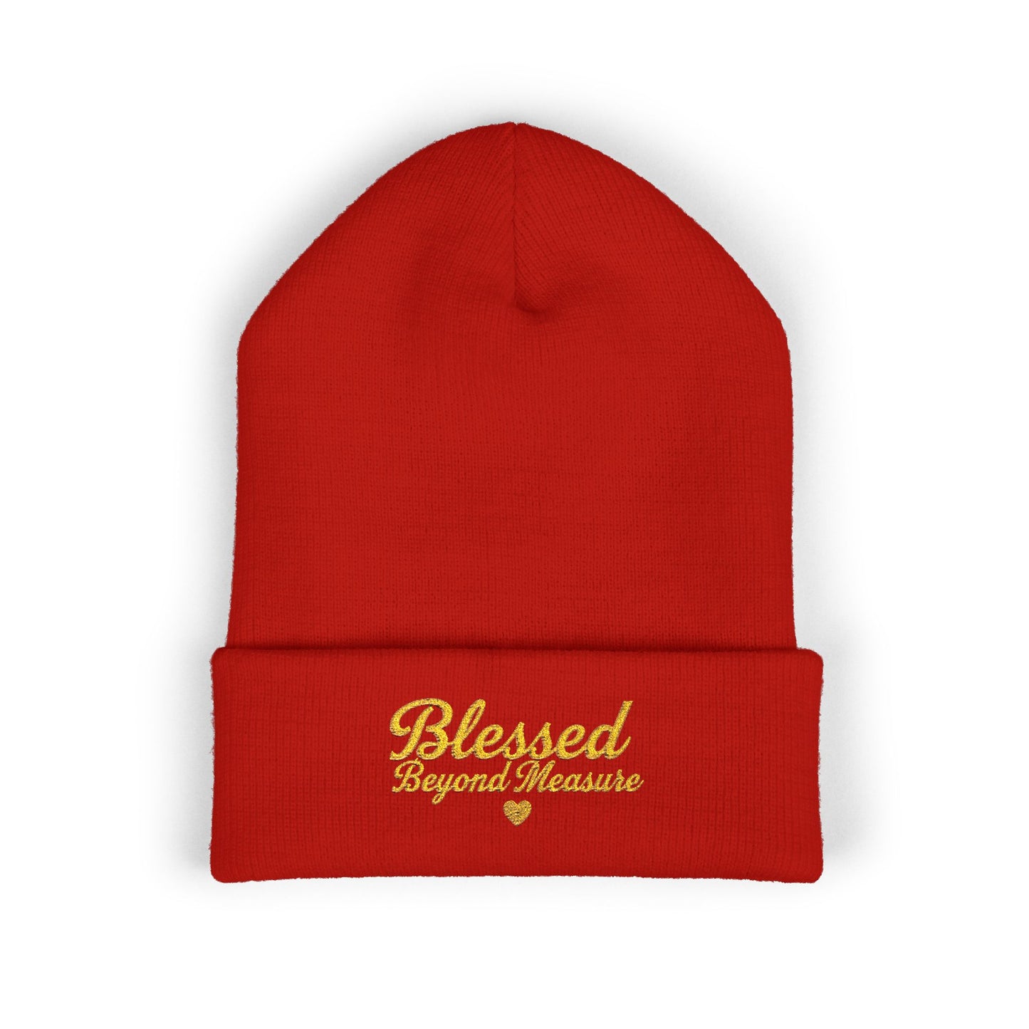 Blessed Beyond Measure Embroidered Beanie – Faith-Inspired Knit Hat (9 Color Options)