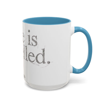 “Love Is Cancelled” Accent Mug | Personalized EST. Date Anti-Valentine Coffee Mug