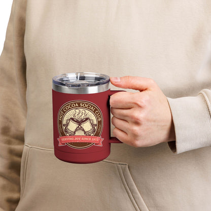 Hot Cocoa Social Club Insulated Coffee Tumbler | Cozy Vintage Mug | Double-Wall Stainless Steel Holiday Drinkware