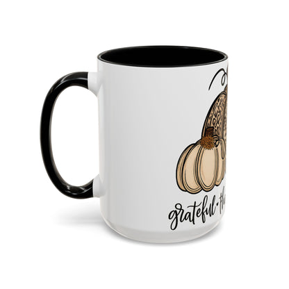 Grateful Thankful Blessed Accent Mug – Fall Coffee Cup (11oz & 15oz)