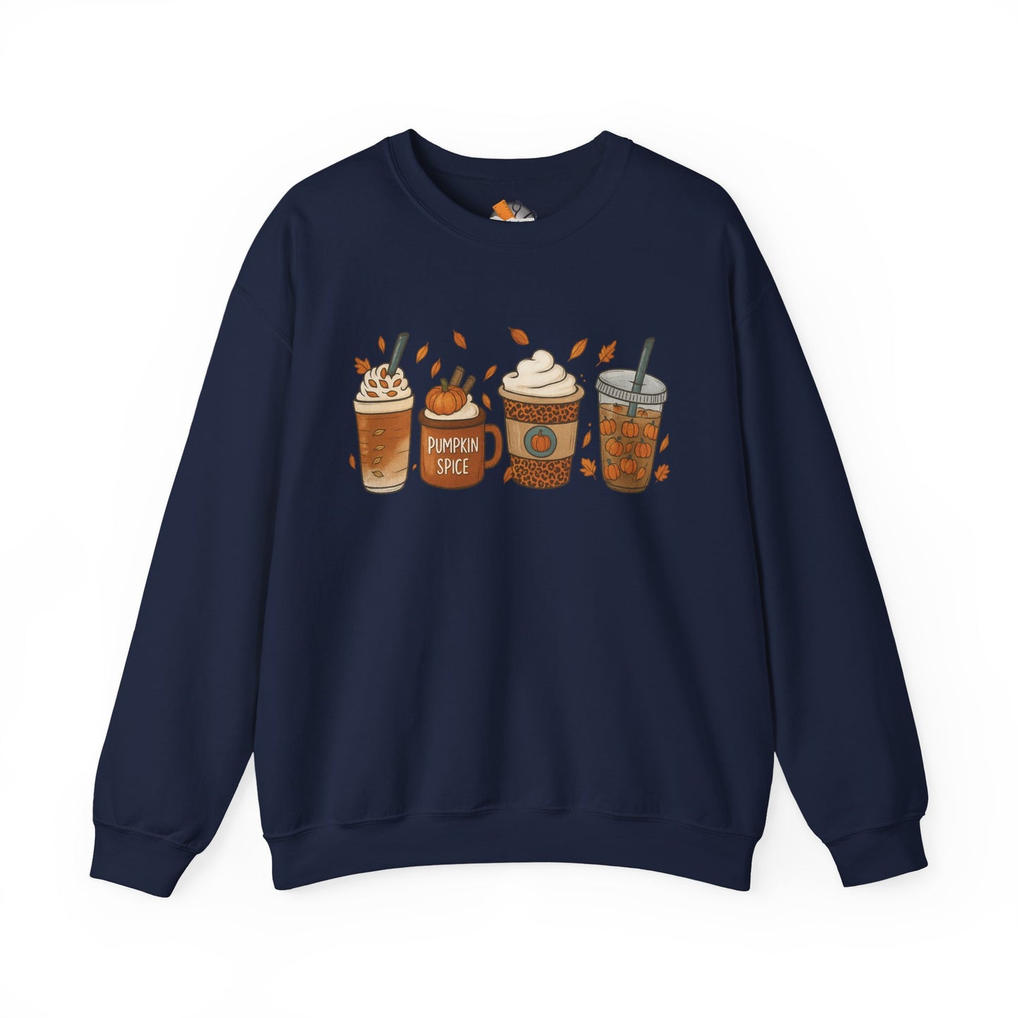 Pumpkin Spice Crewneck Sweatshirt – Cozy Fall Coffee Lover Pullover (10 Colors)