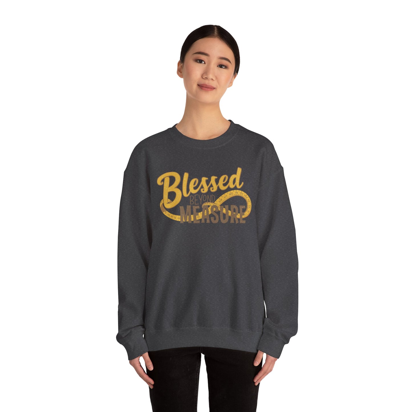 Blessed Beyond Measure Crewneck Sweatshirt – Cozy Faith & Gratitude Sweater (9 Color Options)