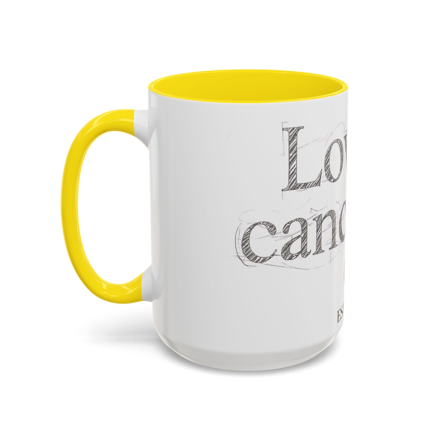 “Love Is Cancelled” Accent Mug | Personalized EST. Date Anti-Valentine Coffee Mug