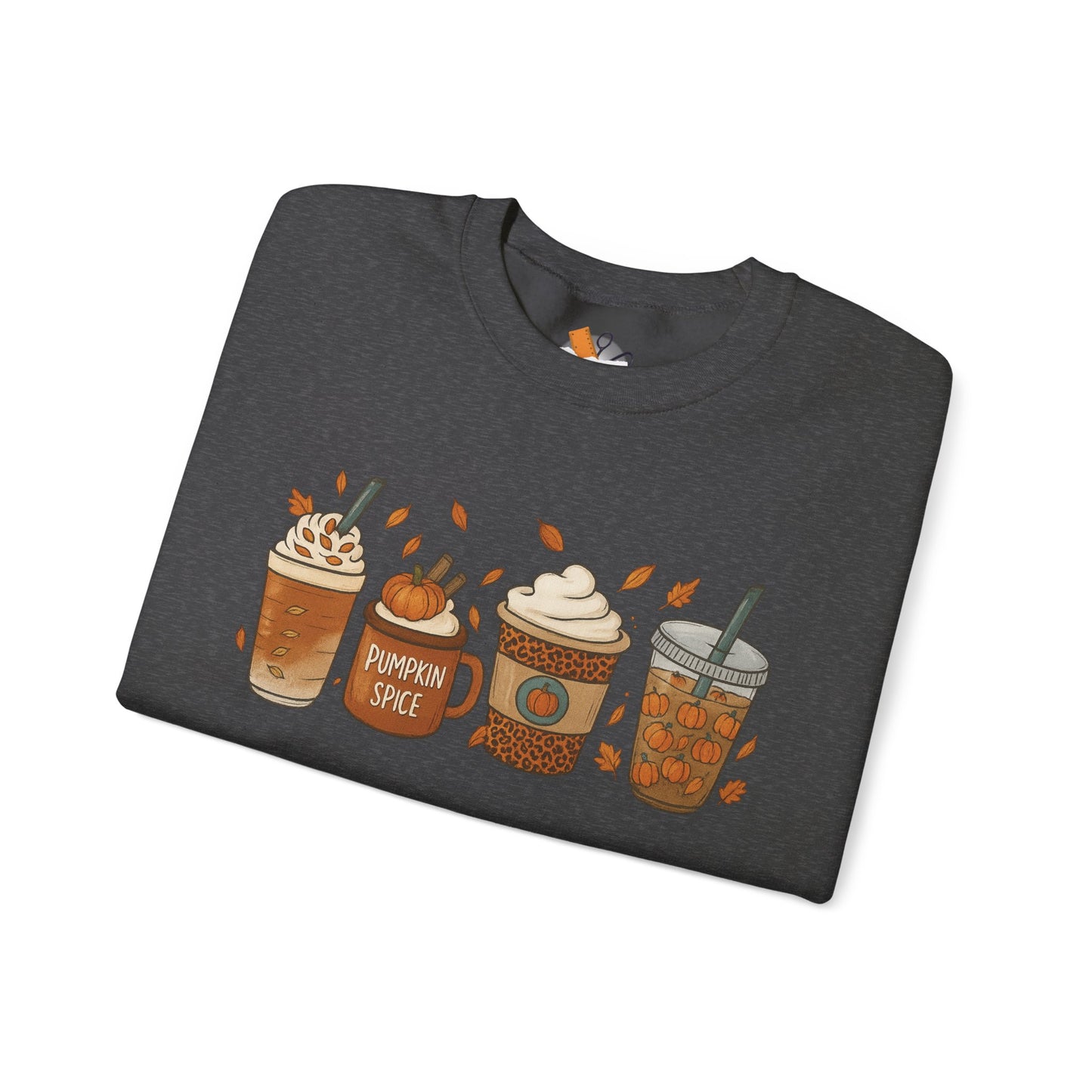 Pumpkin Spice Crewneck Sweatshirt – Cozy Fall Coffee Lover Pullover (10 Colors)