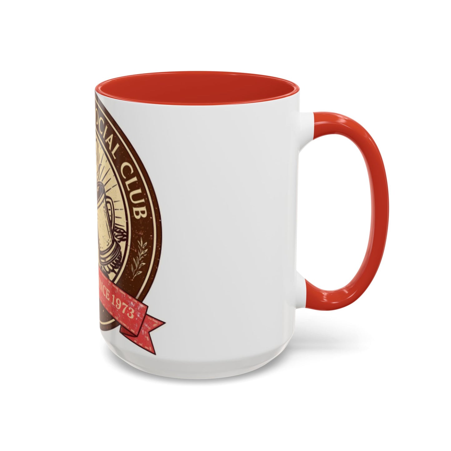 Hot Cocoa Social Club Accent Mug | Vintage Holiday Coffee Cup (11oz & 15oz, Multiple Colors)