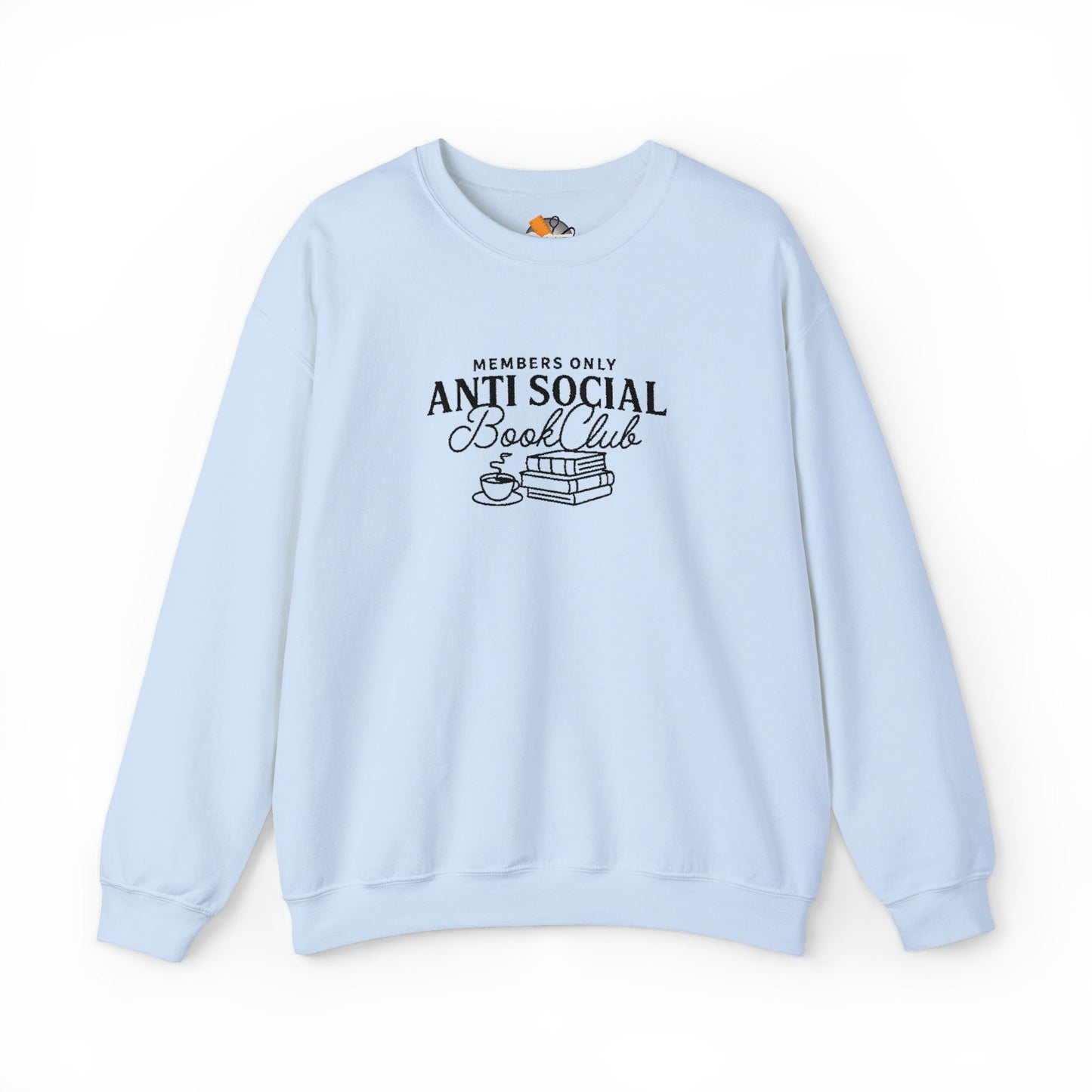 “Members Only Anti Social Book Club” Embroidered Crewneck