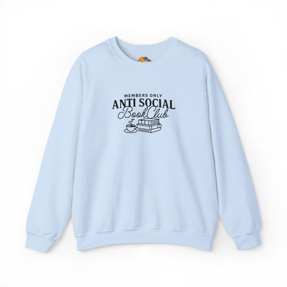 “Members Only Anti Social Book Club” Embroidered Crewneck