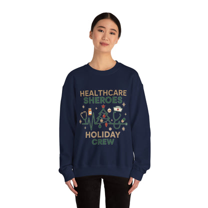 Healthcare Sheroes Holiday Crewneck Sweatshirt | Christmas Nurse & Medical Staff Gift (10 Colors)