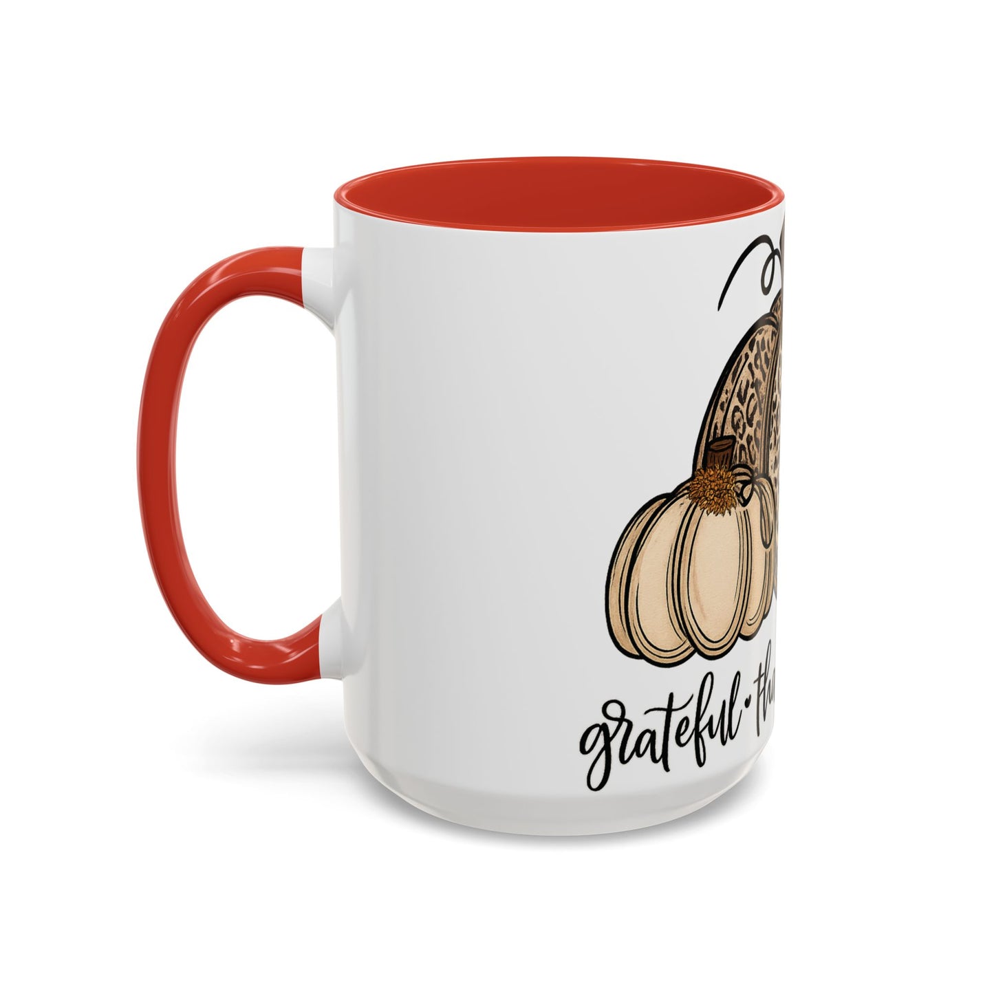 Grateful Thankful Blessed Accent Mug – Fall Coffee Cup (11oz & 15oz)