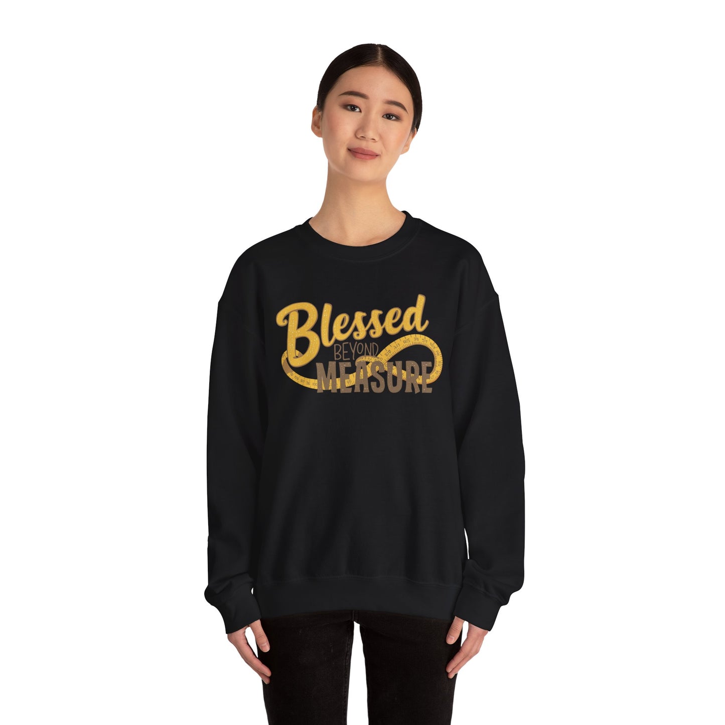 Blessed Beyond Measure Crewneck Sweatshirt – Cozy Faith & Gratitude Sweater (9 Color Options)