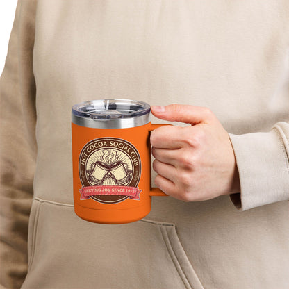 Hot Cocoa Social Club Insulated Coffee Tumbler | Cozy Vintage Mug | Double-Wall Stainless Steel Holiday Drinkware