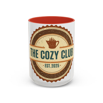 The Cozy Club Accent Mug | 11oz & 15oz Coffee Cup for Comfort Seekers (Multiple Colors)