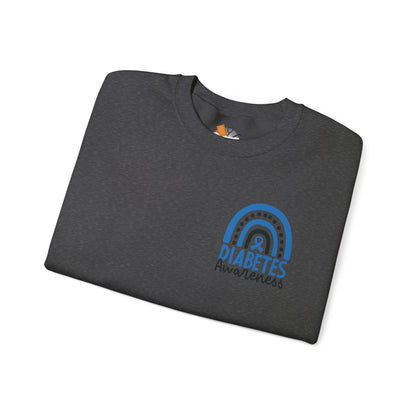 Diabetes Awareness Crewneck Sweatshirt | Blue Ribbon Graffiti Design (9 Colors)